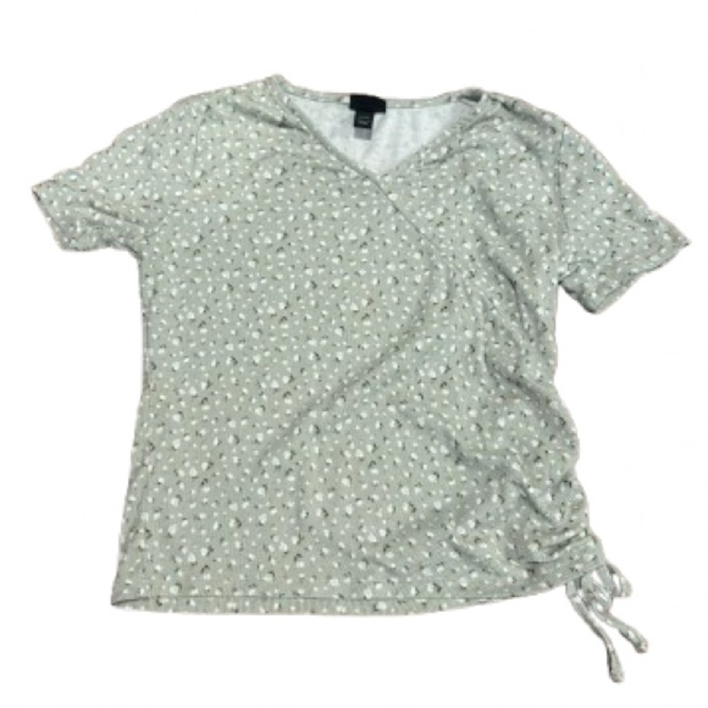 Art Class Girls Green Floral Cinching Details on the side Shirt Size Medium 7/8